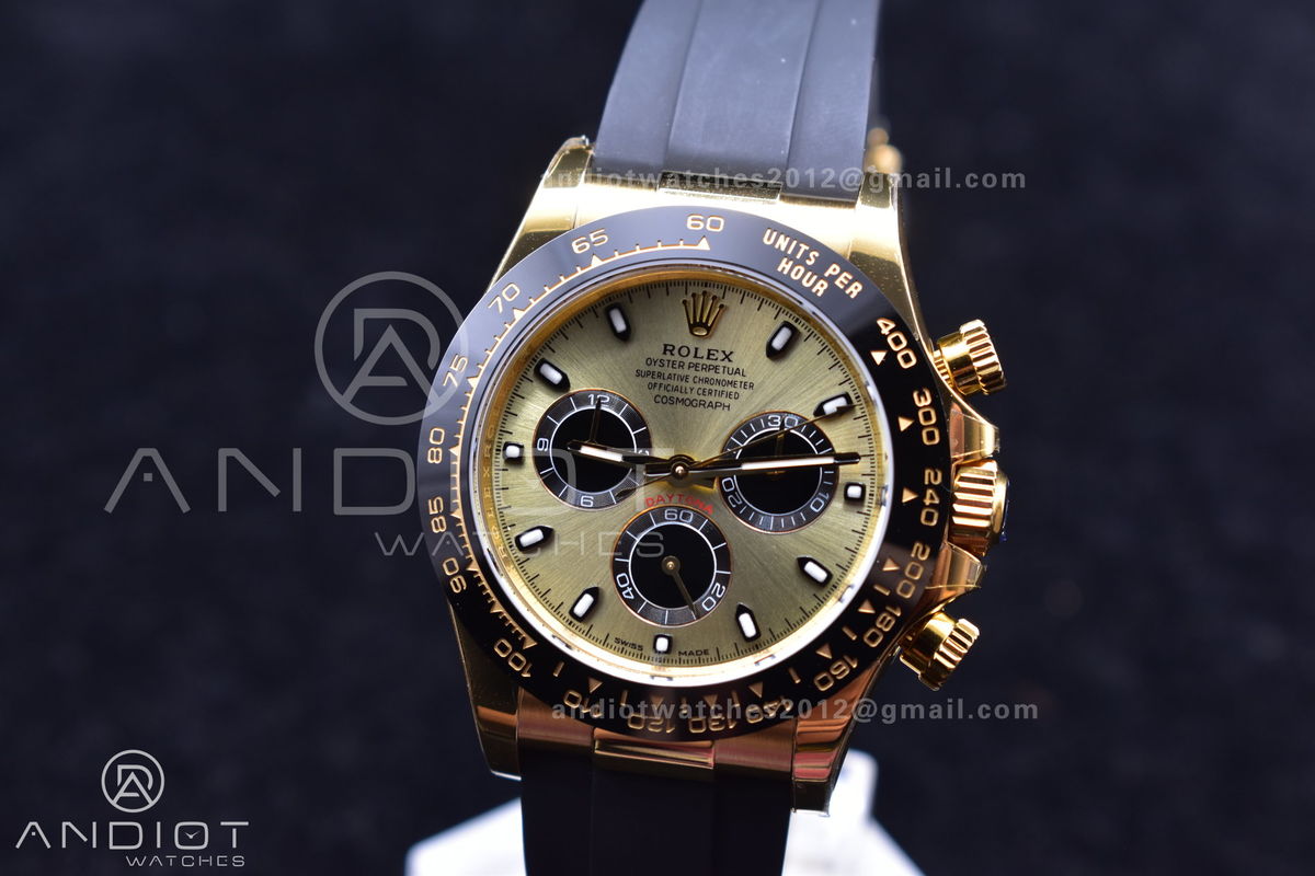 Daytona 116518 BTF 1:1 Best Edition Black Diamonds Dial On Oysterflex Rubber Strap SA4130 V2